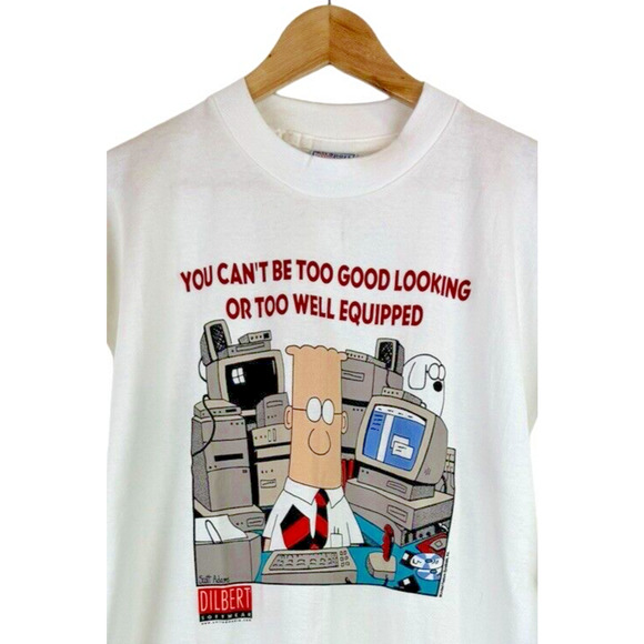Vintage Dead Stock Dilbert Good Equipped Single Stitch T-Shirt Mens XL All Sport - Picture 2 of 5